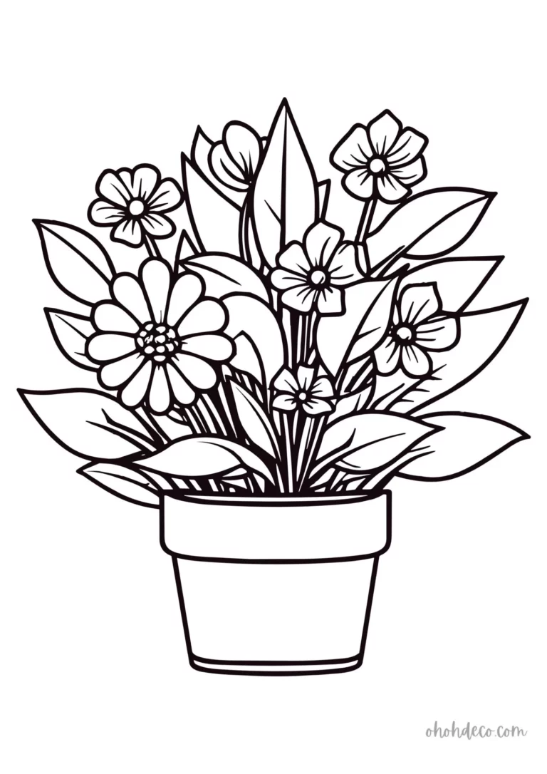 Flower Pot Coloring Pages Printable: Unleash Creativity and Enhance Skills