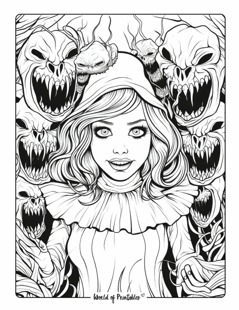 Printable Horror Coloring Pages: Immerse Yourself in the Macabre