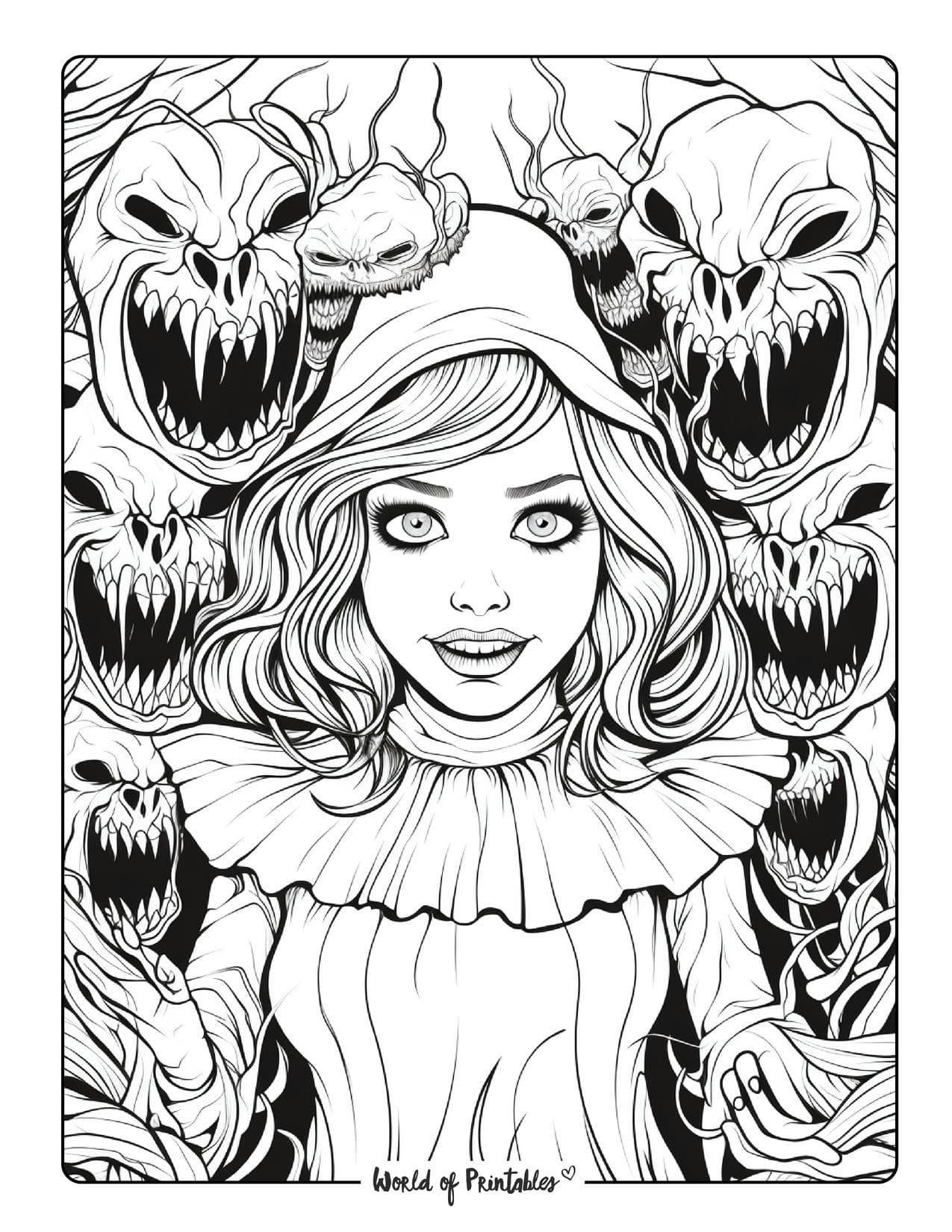 Printable Horror Coloring Pages: Immerse Yourself in the Macabre - Free ...